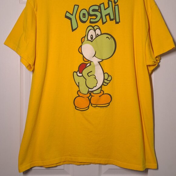 Yoshi USED Shirt (FADING, 2XL, Yellow, Nintendo, 2011, Mario, Dinosaur) - Picture 6 of 7